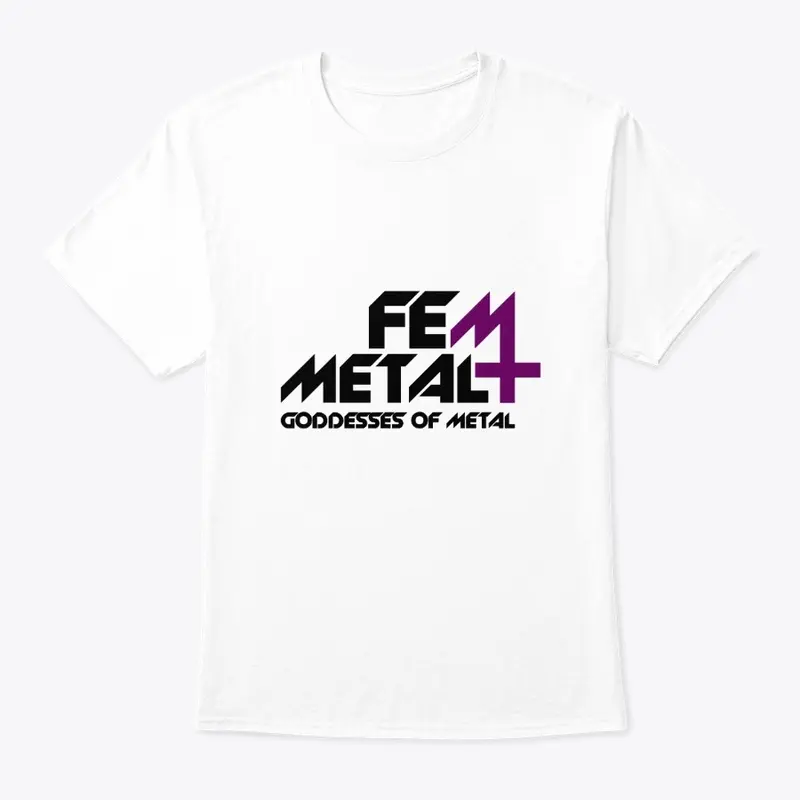 FemMetal White Logo Tee