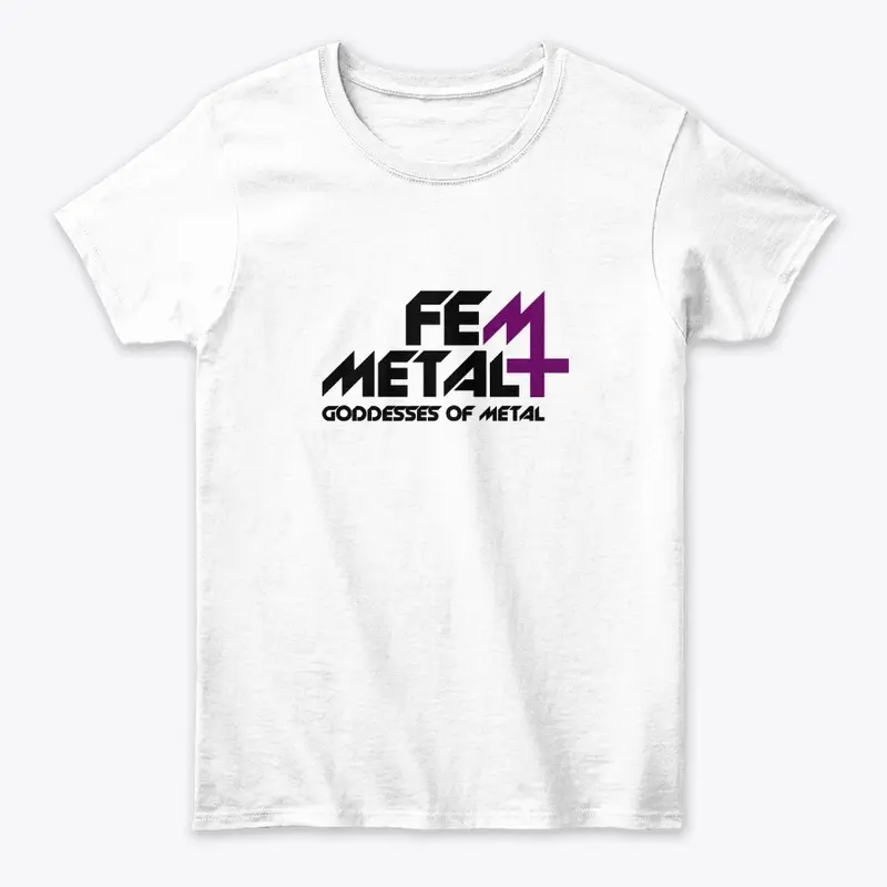 FemMetal White Logo Tee